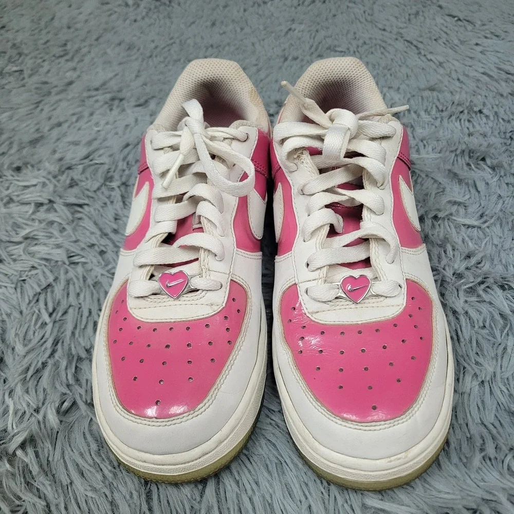 Nike Shoes Girls 5Y Air Force 1 Low LE Pink White Valentines Low Top Lace‎ Up